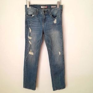 💥 EUC Eunina Distressed Low Rise Relaxed Skinny Jeans, Size 7